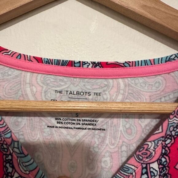 Talbots Women’s Pasiley Print Pink and Blue Long Sleeve TShirt Size Small - Picture 3 of 5